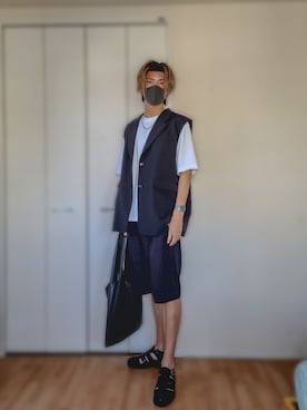 「アイテム（トートバッグ）」を使った、knt_193_officialさん（メンズ・193cm）の秋コーディネート