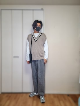 「アイテム（ショルダーバッグ）」を使った、knt_193_officialさん（メンズ・193cm）の秋コーディネート