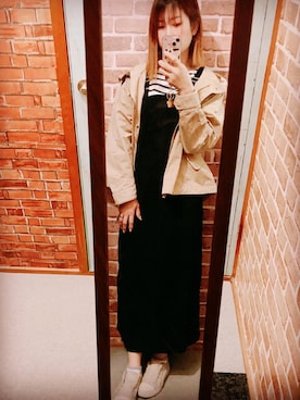 「no brand（ノーブランド）のアイテム（ナイロンジャケット）」を使った、HITOMI61さん（レディース・157cm）の春コーディネート