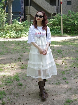 「JUMELLE（ジュメロ）のアイテム（ワンピース/ドレス）」を使った、安中亜美さん（レディース・149cm）の春コーディネート