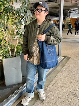 「アイテム（MA-1）」を使った、りゅうたさん（メンズ・159cm・30代）の冬コーディネート