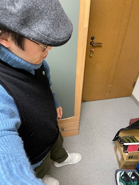 「LACOSTE（ラコステ）のバイカラーボーダーくるぶし丈ソックス（ソックス/靴下）」を使った、りゅうたさん（メンズ・158cm）の冬コーディネート