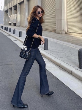 「アイテム（ブレスレット）」を使った、Akaneさん（レディース・163cm）の秋コーディネート