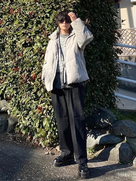 「アイテム（リード/ハーネス/首輪）」を使った、［ Ushio ］さん（メンズ・175cm）の冬コーディネート
