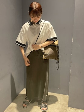 「アイテム（ポロシャツ）」を使った、yukaah21さん（レディース・160cm）の夏コーディネート