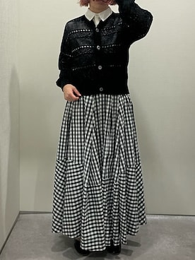 「透かし編みカーディガン」｜siomiさん（レディース・167cm）の春コーディネート