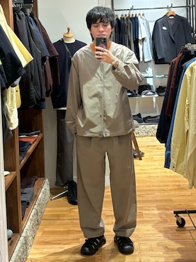 「アイテム（ノーカラージャケット）」を使った、obaさん（メンズ・177cm・20代）の春コーディネート