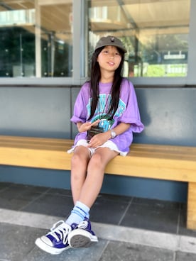 「アイテム（ポーチ）」を使った、uranさん（キッズ・129cm）の夏コーディネート