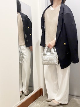 「GU（ジーユー）のアイテム（テーラードジャケット）」を使った、ゆみこさん（レディース・155cm）の春コーディネート