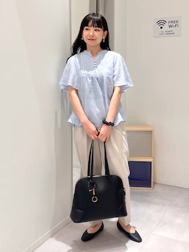 「GLOBAL WORK（グローバルワーク）のアイテム（ピアス（両耳用））」を使った、saoさん（レディース・157cm）の春コーディネート