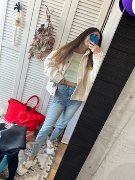「アイテム（デニムパンツ）」を使った、Moanaさん（レディース・163cm・20代）の秋コーディネート