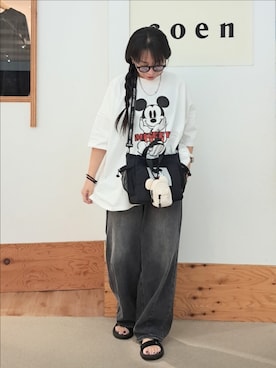 「coen（コーエン）のアイテム（パンツ）」を使った、coenなるせさん（レディース・157cm）の夏コーディネート