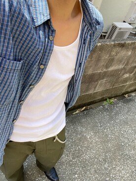 「アイテム（トップス）」を使った、あああさん（メンズ・190cm）の春コーディネート