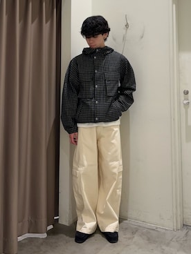「CIAOPANIC TYPY（チャオパニックティピー）の【UNISEX】バルーンカーブカーゴデニムパンツ（カーゴパンツ）」を使った、しおんさん（メンズ・170cm）の春コーディネート