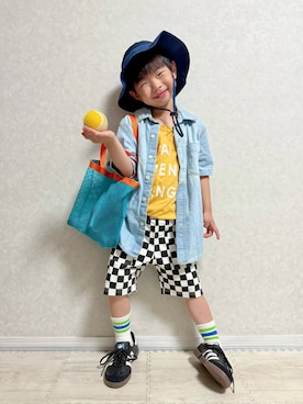 「アイテム（トートバッグ）」を使った、lenlen_rinrinさん（キッズ・110cm）の夏コーディネート