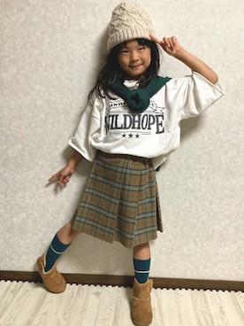 「アイテム（ピアス（両耳用））」を使った、lenlen_rinrinさん（キッズ・120cm）の秋コーディネート