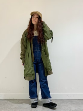 「GENE HEAVENS（ジーンヘブンズ）のアイテム（ジャケット/アウター）」を使った、akaneさん（レディース・155cm）の冬コーディネート