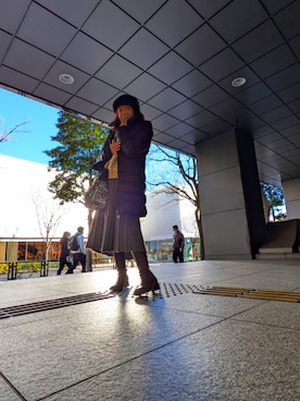 「アイテム（ハンチング/ベレー帽）」を使った、（相互）さやかさん（レディース・150cm）の冬コーディネート