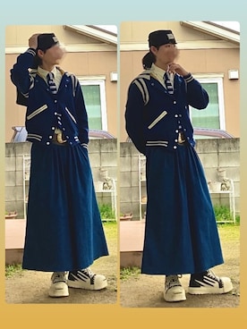 「アイテム（スタジャン）」を使った、なつきさん（メンズ・179cm・20代）の春コーディネート