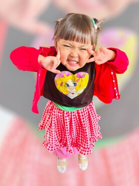 「アイテム（Tシャツ/カットソー）」を使った、♡can &me♡さん（キッズ・100cm）の秋コーディネート