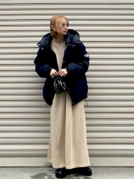 「アイテム（クレンジング、ホワイト系）」を使った、SIZUさん（レディース・156cm）の冬コーディネート