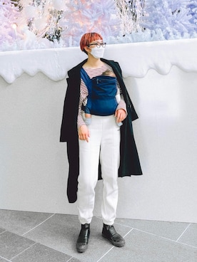 「アイテム（抱っこ紐/ベルトカバー/スリング）」を使った、YUKINOさん（レディース・166cm）の冬コーディネート