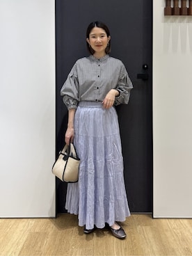 「アイテム（折りたたみ傘）」を使った、risaさん（レディース・148cm）の春コーディネート