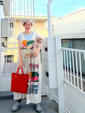 「アイテム（水筒）」を使った、chaco♪さん（レディース・157cm）の夏コーディネート