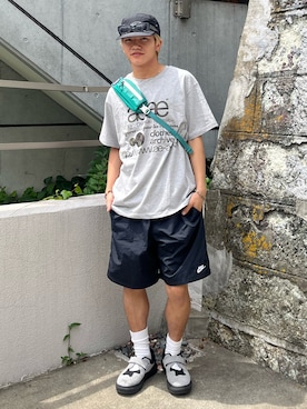 「アイテム（ボディバッグ/ウエストポーチ）」を使った、reijiro さん（メンズ・165cm）の夏コーディネート