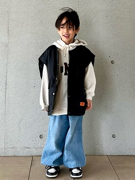 「アイテム（パーカー）」を使った、noboruさん（キッズ・110cm）の秋コーディネート