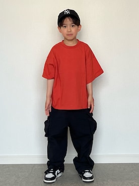 「アイテム（カーゴパンツ）」を使った、noboruさん（キッズ・110cm）の春コーディネート