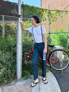 「Dickies（ディッキーズ）のアイテム（パンツ）」を使った、キアヌ/ Keanuさん（メンズ・186cm）の夏コーディネート