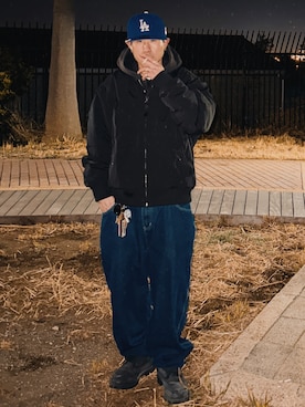 「NEW ERA（ニューエラ）のアイテム（キャップ）」を使った、kouji0520さん（メンズ・165cm）の冬コーディネート