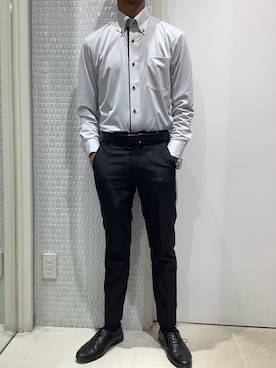 「アイテム（ビジネスシャツ）」を使った、BRICK HOUSE by Tokyo Shirts 伊丹イオンモール店さん（メンズ・168cm）の春コーディネート