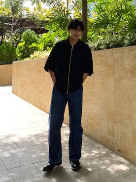 「アイテム（ビジネスシャツ）」を使った、fonzieさん（メンズ・176cm・10代）の夏コーディネート