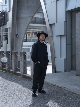 「schott（ショット）のSchott/ショット/SLUB CHIFFON PANTS/スラブ シフォンパンツ（その他パンツ、ブラック系）」を使った、Ryuji Abeさん（メンズ・176cm）の春コーディネート