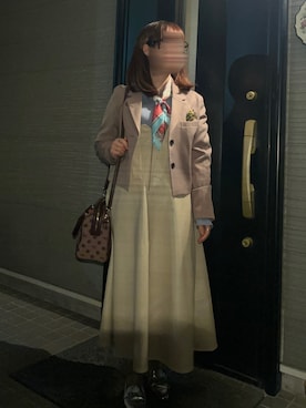 「GU（ジーユー）のアイテム（テーラードジャケット）」を使った、せいかさん（レディース・152cm）の春コーディネート