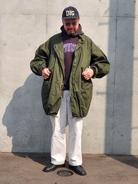 「アイテム（パーカー）」を使った、rinosmanさん（メンズ・179cm）の春コーディネート