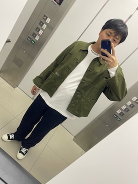 「アイテム（トップス）」を使った、YuUTaさん（メンズ・178cm）の秋コーディネート