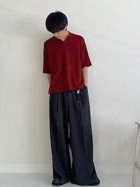「WYM LIDNM（ウィム バイ リドム）のアイテム（ポロシャツ）」を使った、kotaさん（メンズ・176cm）の夏コーディネート