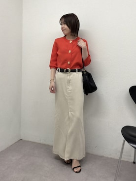 「アイテム（カーディガン/ボレロ）」を使った、AYUMIさん（レディース・148cm・30代）の春コーディネート