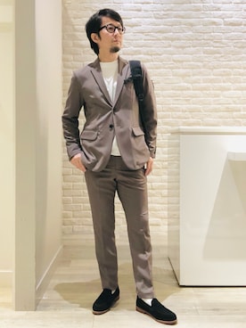 「ABAHOUSE GRAY（アバハウスグレイ）のアイテム（テーラードジャケット）」を使った、片山さん（メンズ・165cm・40代）の秋コーディネート