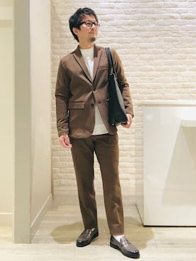 「ABAHOUSE GRAY（アバハウスグレイ）のアイテム（テーラードジャケット）」を使った、片山さん（メンズ・165cm・40代）の冬コーディネート