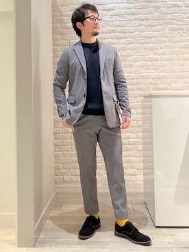 「ABAHOUSE GRAY（アバハウスグレイ）のアイテム（テーラードジャケット）」を使った、片山さん（メンズ・165cm・40代）の冬コーディネート