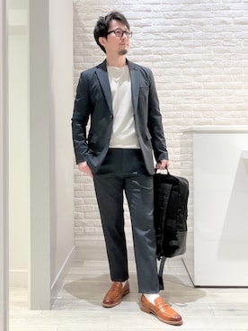 「ABAHOUSE GRAY（アバハウスグレイ）のアイテム（テーラードジャケット）」を使った、片山さん（メンズ・165cm・40代）の春コーディネート