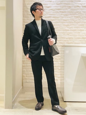 「ABAHOUSE GRAY（アバハウスグレイ）のアイテム（テーラードジャケット）」を使った、片山さん（メンズ・165cm・40代）の冬コーディネート
