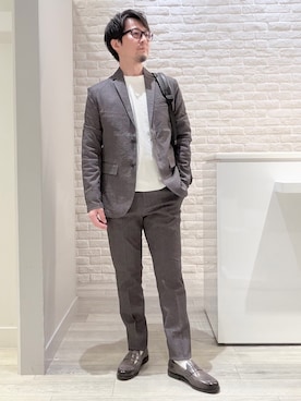 「ABAHOUSE GRAY（アバハウスグレイ）のアイテム（テーラードジャケット）」を使った、片山さん（メンズ・165cm・40代）の春コーディネート