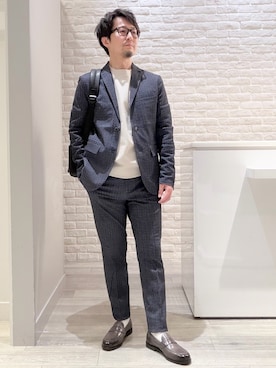 「ABAHOUSE GRAY（アバハウスグレイ）のアイテム（テーラードジャケット）」を使った、片山さん（メンズ・165cm・40代）の春コーディネート