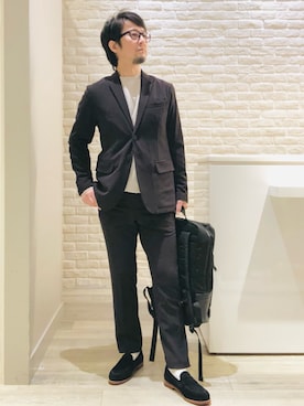「ABAHOUSE GRAY（アバハウスグレイ）のアイテム（テーラードジャケット）」を使った、片山さん（メンズ・165cm・40代）の秋コーディネート
