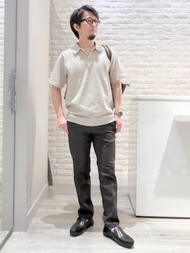 「アイテム（ポロシャツ）」を使った、片山さん（メンズ・165cm・40代）の春コーディネート